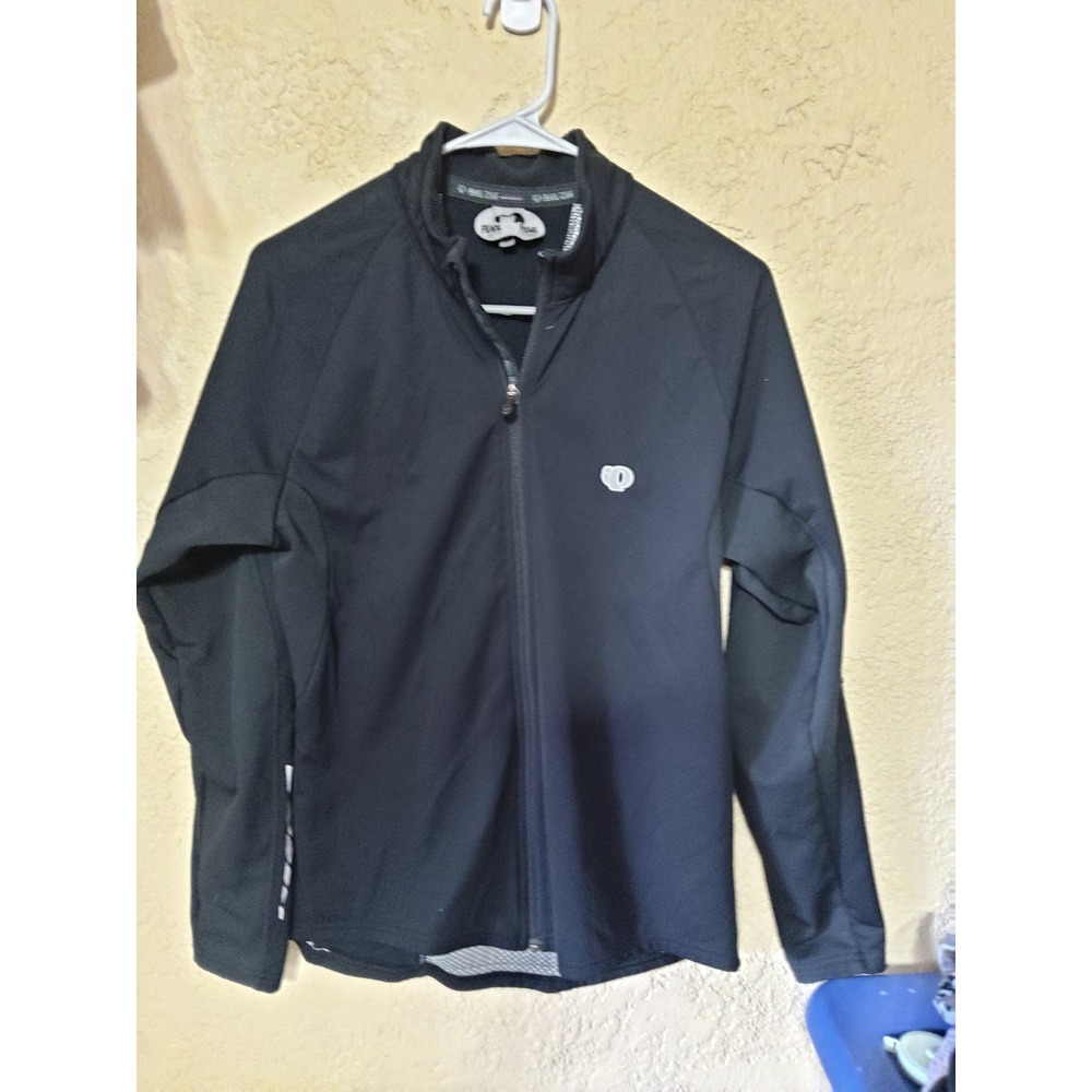 Pearl Izumi Mens Black Full Zip Cycling Jacket Reflective Accents Size M